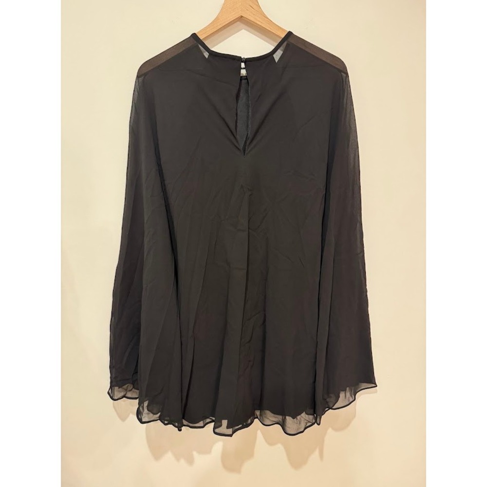 Lulus Black Sheer Sleeve Mini Dress Size L Party Cocktail‎ - Picture 6 of 11
